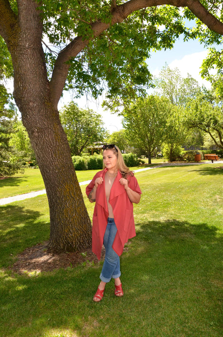 The Danika in Coral Pink in Petite/Standard size
